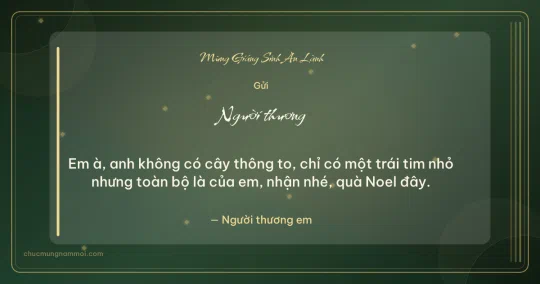 Thiệp Giáng sinh cho người yêu: Kim tuyến và sọc dọc trên nền xanh rêu đậm