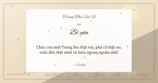 Thiệp Trung thu cho em bé: Kim tuyến đêm rằm