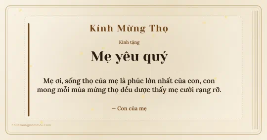 Thiệp mừng thọ cho mẹ: Mai vàng trên nền giấy điệp
