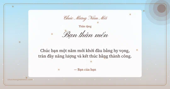 Thiệp năm mới cho bạn bè: Kim tuyến trên nền bình minh