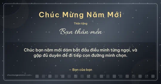 Thiệp năm mới cho bạn bè: Bạc kim ấm áp