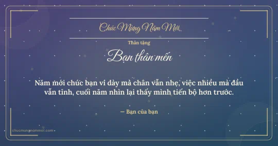Thiệp năm mới cho bạn bè: Sao băng và trời sao trên nền xanh tím