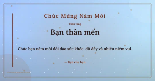 Thiệp năm mới cho bạn bè: Kim tuyến và vòng tròn lớn trên nền trời xanh