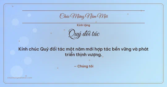 Thiệp năm mới cho đối tác: Trời xanh ấm áp