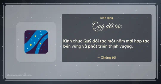 Thiệp năm mới cho đối tác: Ngân Hà trên nền xám bạc