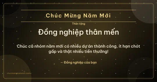 Thiệp năm mới cho đồng nghiệp: Sao băng trên nền đen ánh kim