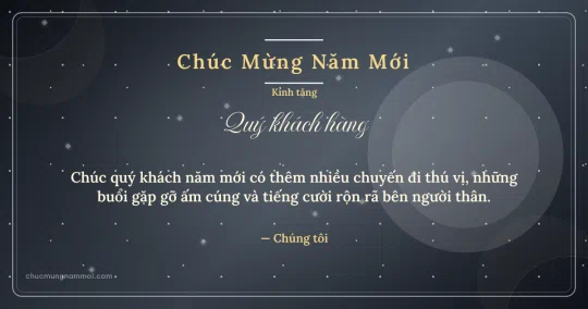 Thiệp cho khách hàng: Kim tuyến chào năm mới trên nền xám bạc