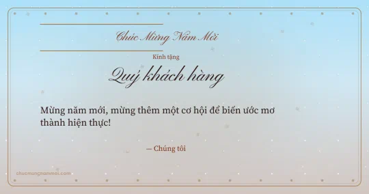Thiệp năm mới cho khách hàng: Sao băng trên nền bình minh