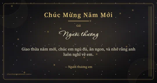Thiệp năm mới cho người yêu: Đen vàng kim sang trọng