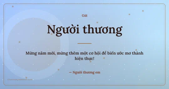 Thiệp cho người yêu: Kim tuyến chào năm mới trên nền trời xanh