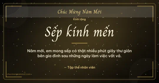 Thiệp năm mới cho sếp: Sao băng và trời sao trên nền đen ánh kim