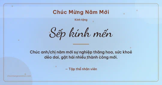 Thiệp năm mới cho sếp: Sao lấp lánh và vòng tròn lớn trên nền trời xanh