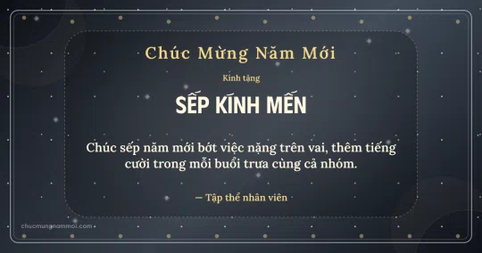 Thiệp năm mới cho sếp: Kim tuyến và hạt chấm trên nền xám bạc