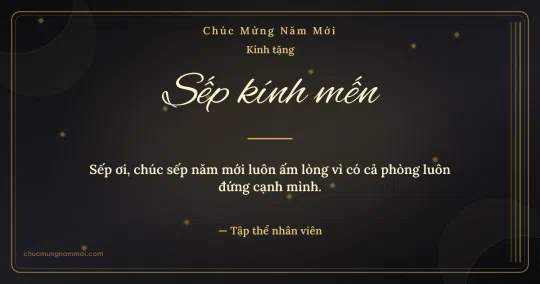 Thiệp năm mới cho sếp: Đen vàng kim dịu dàng