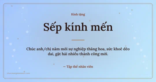Thiệp cho sếp: Trời xanh chào năm mới