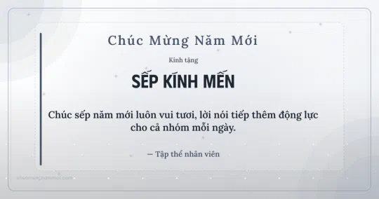 Thiệp năm mới cho sếp: Sao lấp lánh trên nền trắng ánh bạc