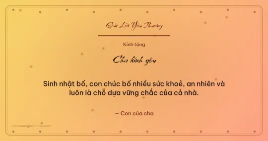 Thiệp cá nhân cho cha: Kim tuyến và hạt chấm trên nền nắng sớm
