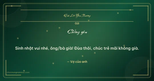 Thiệp cá nhân cho chồng: Kim tuyến trên nền xanh ngọc