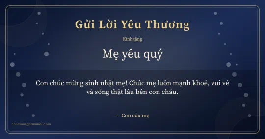 Thiệp cá nhân cho mẹ: Xanh than vàng kim sang trọng