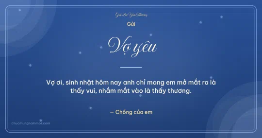Thiệp cá nhân cho vợ: Kim tuyến và vòng đồng tâm trên nền trời đêm