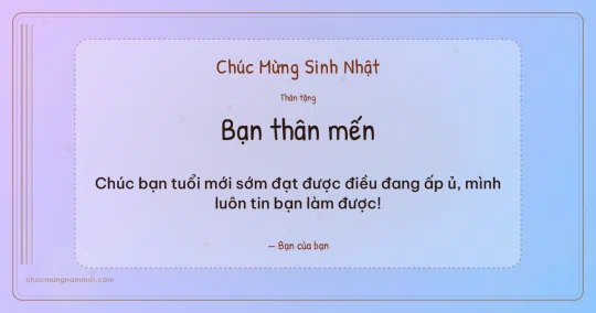 Thiệp sinh nhật cho bạn bè: Bong bóng tuổi mới trên nền tím tử đằng