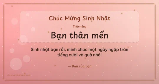 Thiệp sinh nhật cho bạn bè: Hồng phấn tươi mới