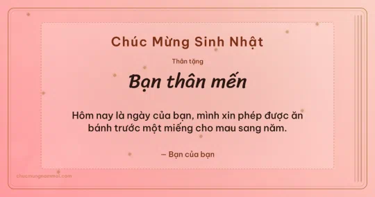 Thiệp sinh nhật cho bạn bè: Hồng phấn rộn ràng