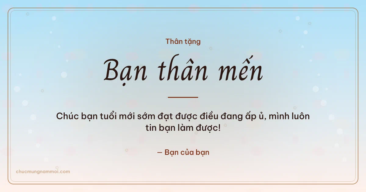 Thiệp sinh nhật cho bạn bè: Bình minh vui tươi. Chúc bạn tuổi mới sớm đạt được điều đang ấp ủ, mình luôn tin (Bản ngang)