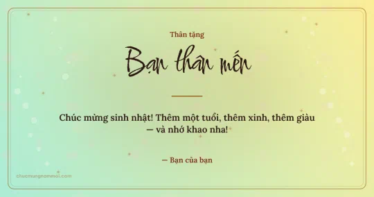 Thiệp sinh nhật cho bạn bè: Sao lấp lánh trên nền xanh cốm