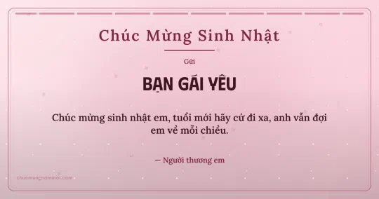 Thiệp sinh nhật: Sao băng tặng bạn gái