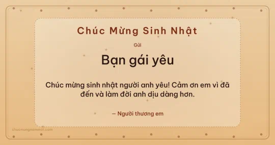 Thiệp sinh nhật cho bạn gái: Mật ong tươi mới