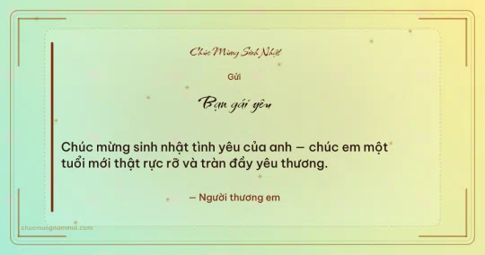 Thiệp sinh nhật: Sao lấp lánh tặng bạn gái