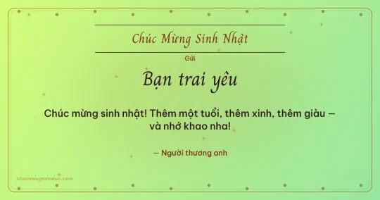 Thiệp sinh nhật: Sao lấp lánh tặng bạn trai