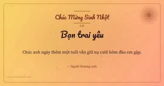 Thiệp sinh nhật cho bạn trai: Nắng sớm vui tươi