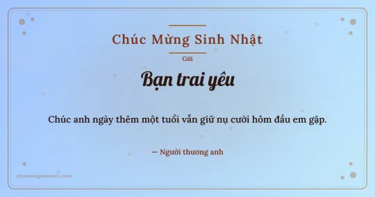 Thiệp sinh nhật cho bạn trai: Trời xanh tươi mới