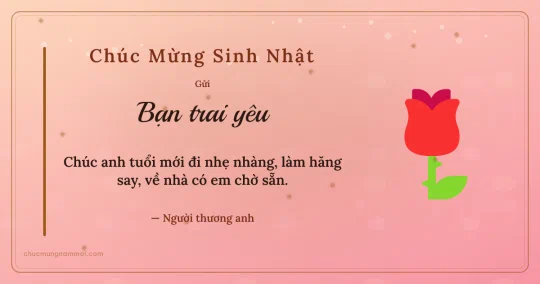 Thiệp sinh nhật cho bạn trai: Hoa hồng trên nền hồng san hô