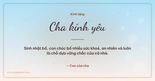 Thiệp sinh nhật cho cha: Bình minh tuổi mới