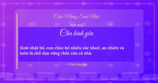 Thiệp sinh nhật cho cha: Sóng nước trên nền tím thạch anh