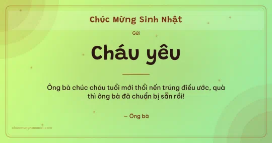 Thiệp sinh nhật: Sao lấp lánh tặng cháu