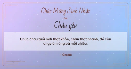 Thiệp sinh nhật cho cháu: Tử đằng tuổi mới
