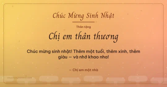 Thiệp sinh nhật cho chị em: Sao băng trên nền nắng sớm