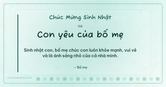 Thiệp sinh nhật cho con: Bong bóng trên nền xanh ngọc nước