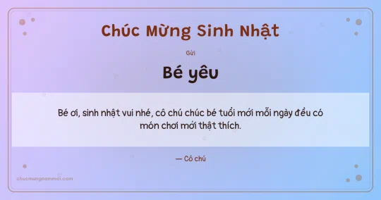 Thiệp sinh nhật cho em bé: Bong bóng tặng bé