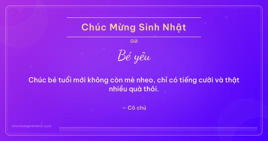 Thiệp sinh nhật cho em bé: Sọc mảnh tặng bé