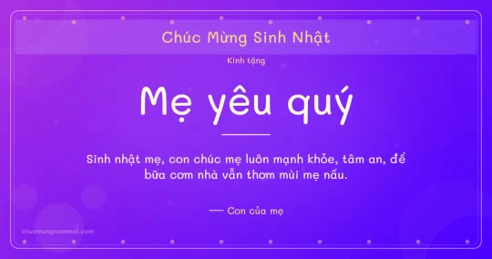 Thiệp sinh nhật cho mẹ: Hạt chấm trên nền tím thạch anh