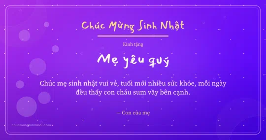 Thiệp sinh nhật cho mẹ: Bong bóng và trời sao
