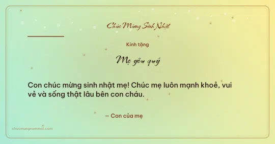 Thiệp cho mẹ: Sao lấp lánh ngày sinh nhật