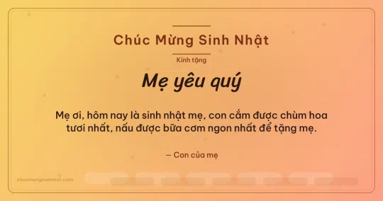 Thiệp sinh nhật cho mẹ: Sao băng tuổi mới trên nền nắng sớm