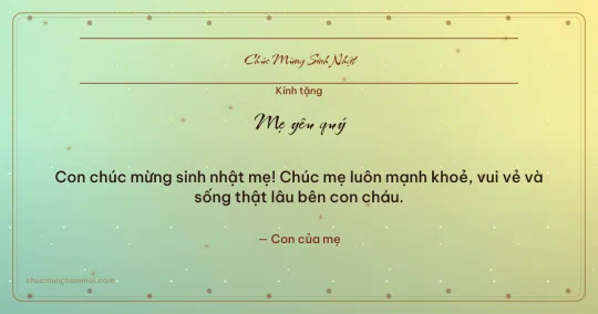 Thiệp sinh nhật cho mẹ: Cốm non tươi mới