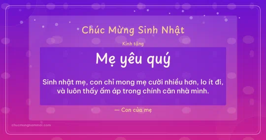 Thiệp sinh nhật cho mẹ: Hoa sim vui tươi